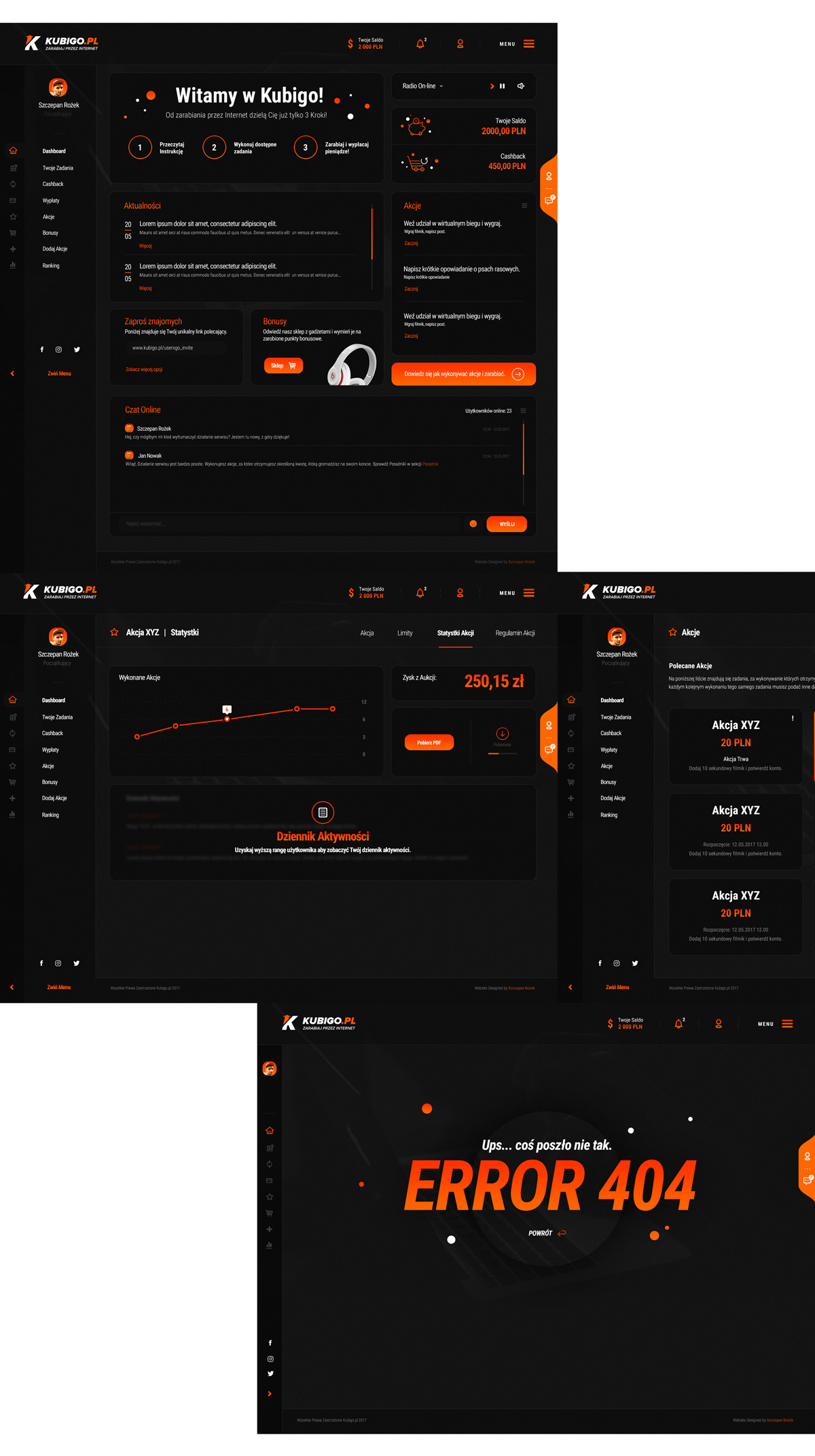 Kubigo.pl - Projekt graficzny serwisu do zarabiania przez Internet