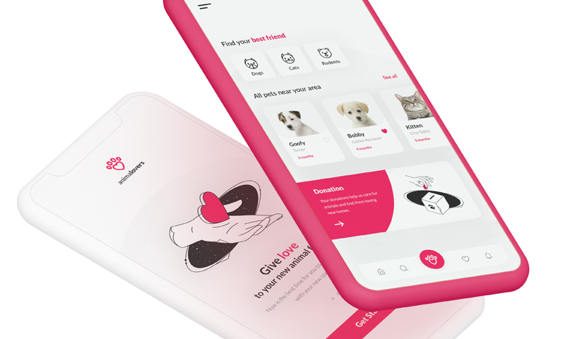 Animalovers - Aplikacja mobilna - Kreatywne studio projektowe