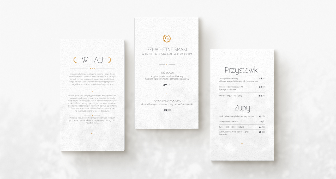Hotel Coloseum - projekt materiałów drukowanych i promocyjnych