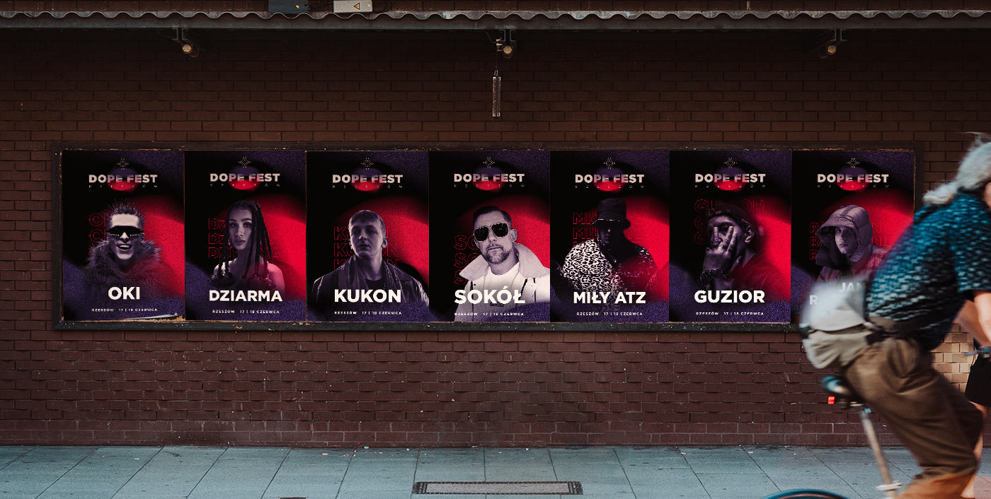 Identyfikacja wizualna festiwalu muzycznego - Dope Fest