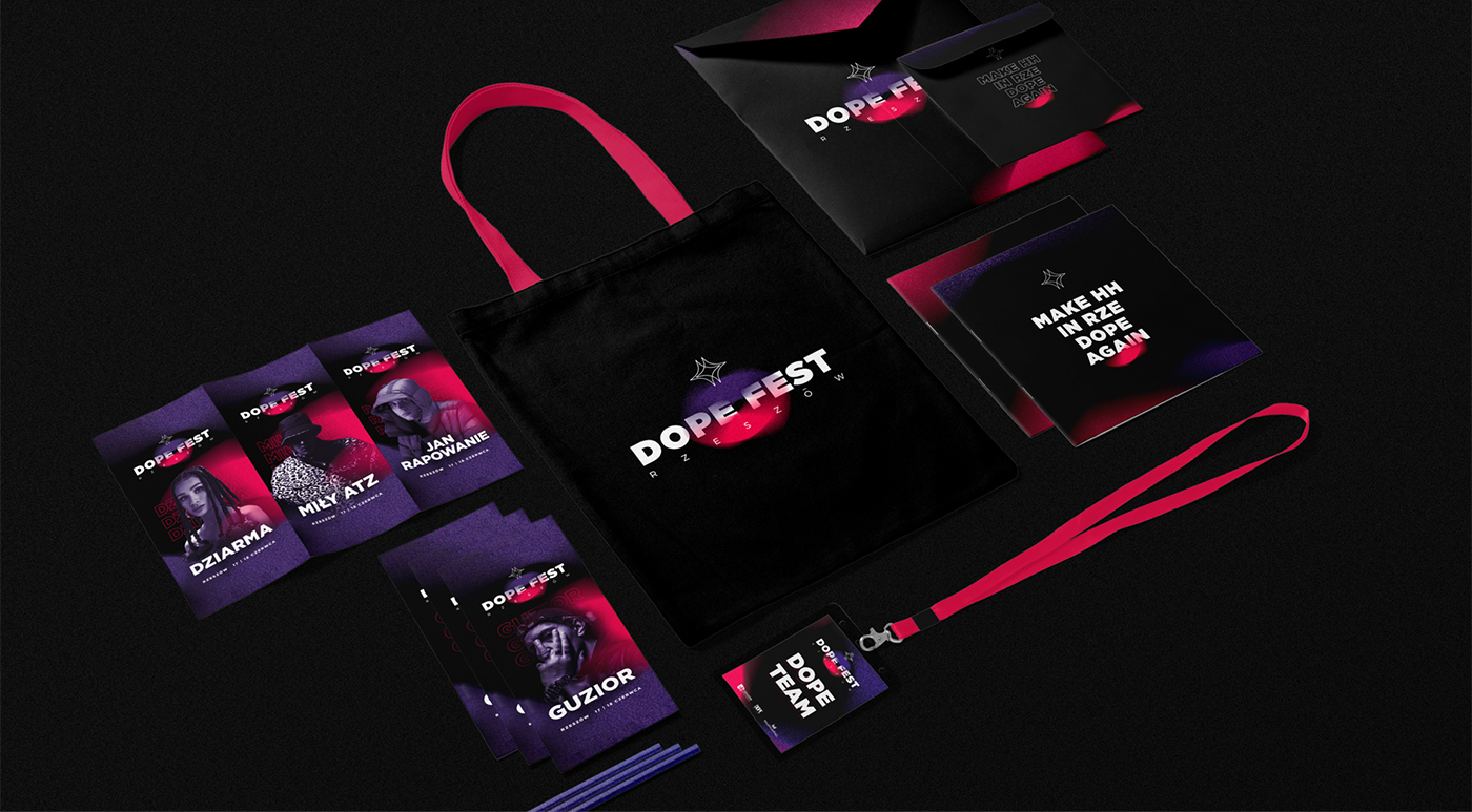 Identyfikacja wizualna festiwalu muzycznego - Dope Fest