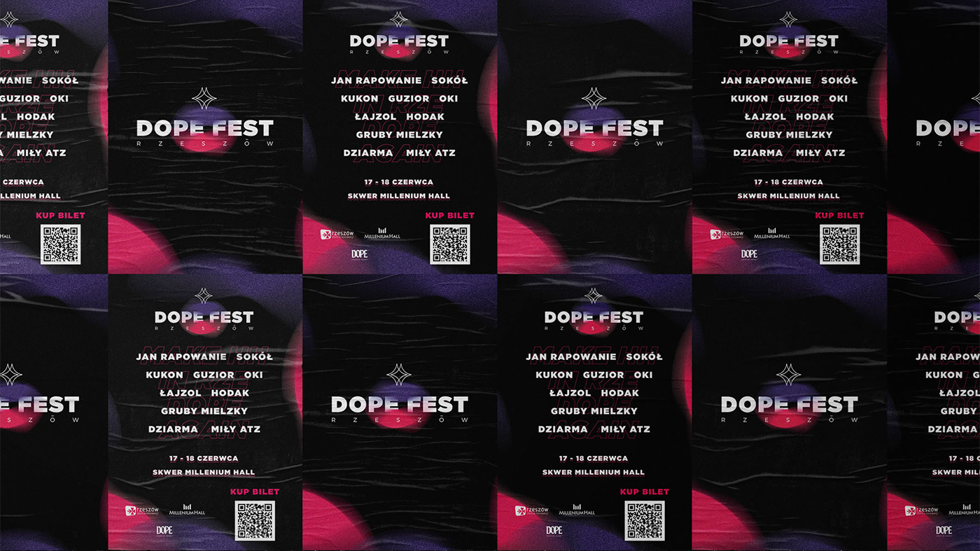 Identyfikacja wizualna festiwalu muzycznego - Dope Fest