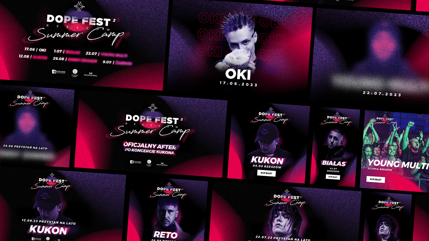 Identyfikacja wizualna festiwalu muzycznego - Dope Fest